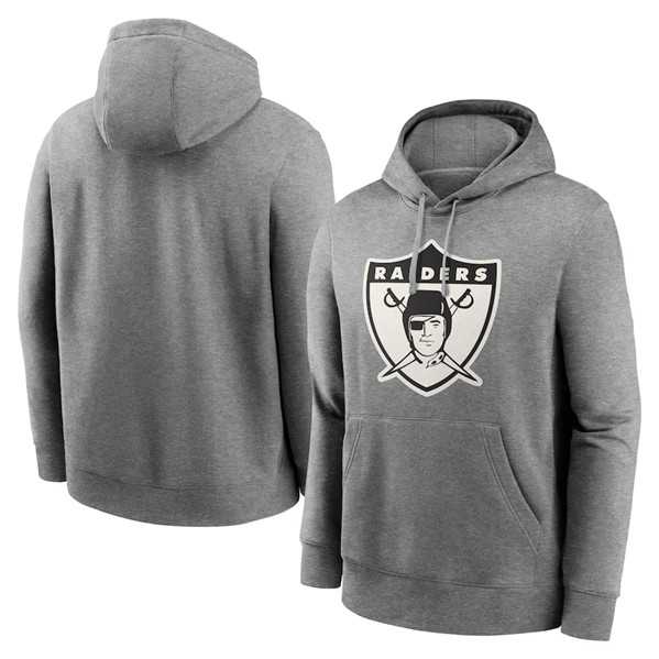 Men's Las Vegas Raiders Heather Gray Primary Logo Long Sleeve Hoodie T-Shirt,We sell and wholesale Men's Las Vegas Raiders Heather Gray Primary Logo Long Sleeve Hoodie T-Shirt on line form chian!